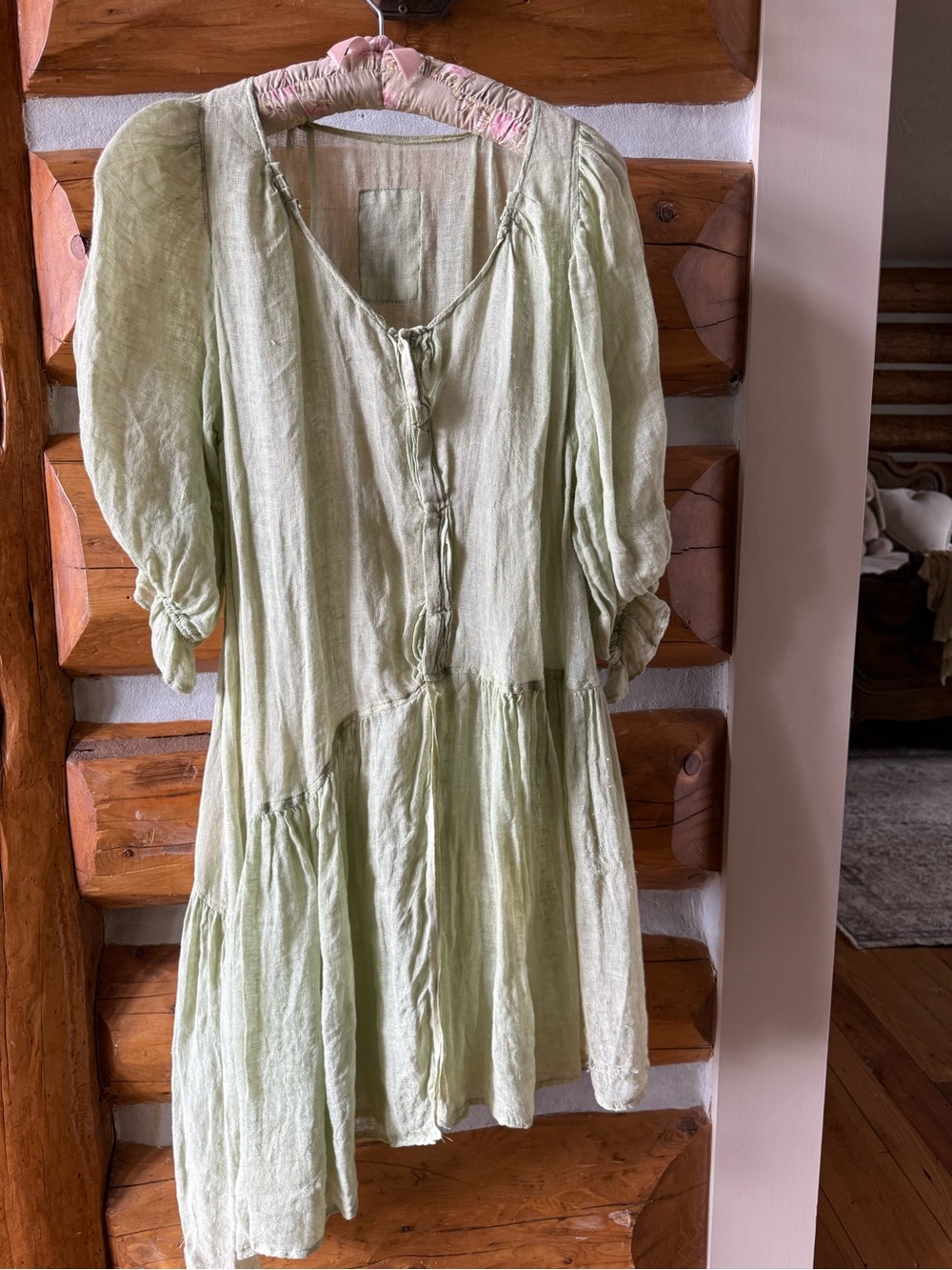 Magnolia Pearl Pale Sage Green Asymmetrical hem jacket